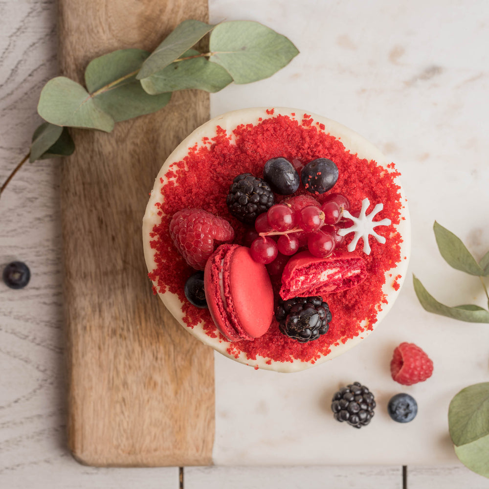 Red Velvet Cake with Fresh berries