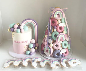 
            
                Load image into Gallery viewer, Rainbow Cake, Donut Tower &amp;amp; Cookies
            
        