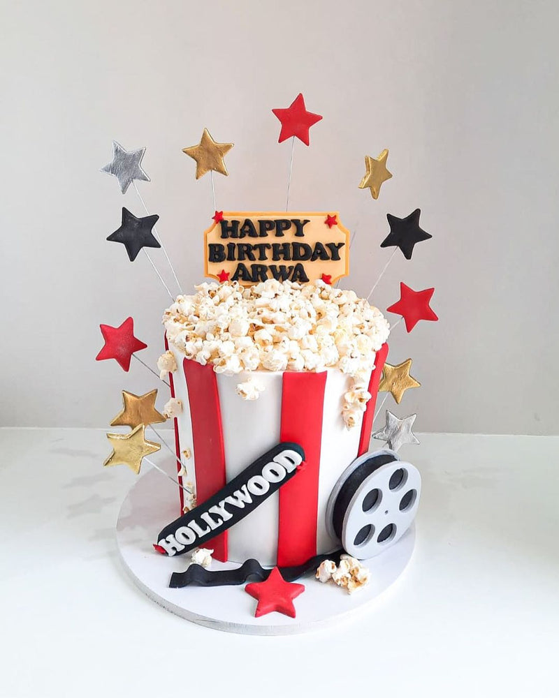 Movie night Birthday Cake Topper - Movie Theme Roll Hollywood Cinema ticket  Happy Birthday Party Decorations - One Cake Topper and 3pcs Cupcake Toppers  : Amazon.in: Toys & Games