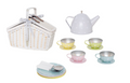 Picnic basket tin tea set pastel