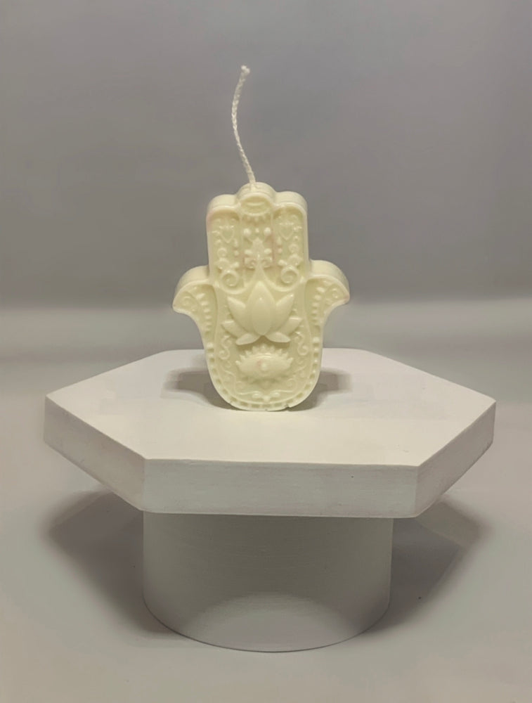 
            
                Load image into Gallery viewer, Hamsa Hand Candle
            
        